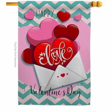 PATIO TRASERO Send My Love Valentines Springtime Double-Sided Garden Decorative House Flag, Multi Color PA3903073